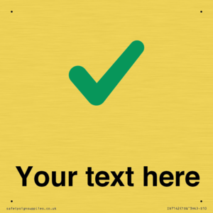 Custom plain background, green tick sign